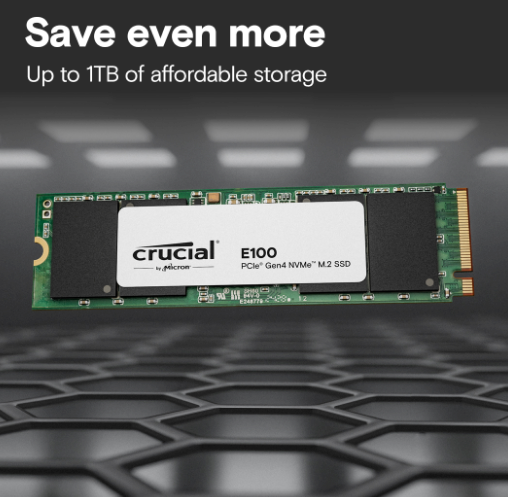 Crucial E100 SSD 2TB M.2 NVMe PCI Express 4.0