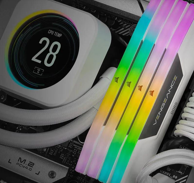 Corsair Vengeance RGB DDR5 32GB RAM με 2x16GB Modules και Ταχύτητα 6400 για Desktop CMH32GX5M2B6400C36W
