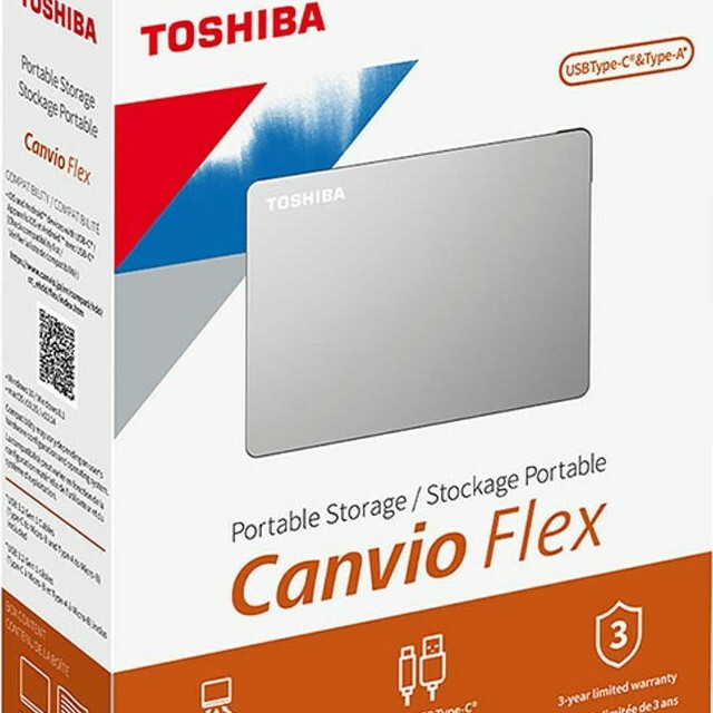 Toshiba Canvio Flex USB 3.2 Εξωτερικός HDD 2TB 2.5" Ασημί