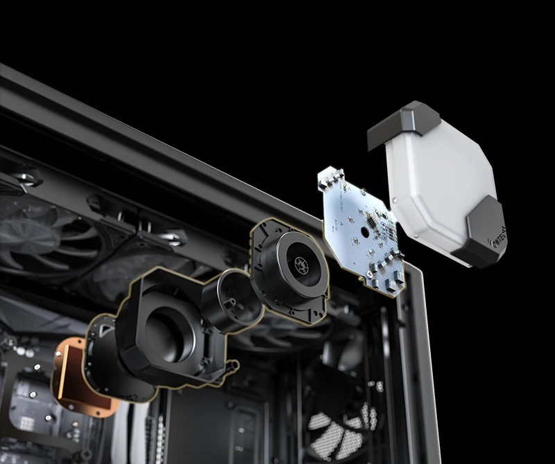 Montech HyperFlow Υδρόψυξη Επεξεργαστή Τριπλού Ανεμιστήρα 120mm για Socket AM4/AM5/1700/1200/115x με ARGB Φωτισμό Λευκή