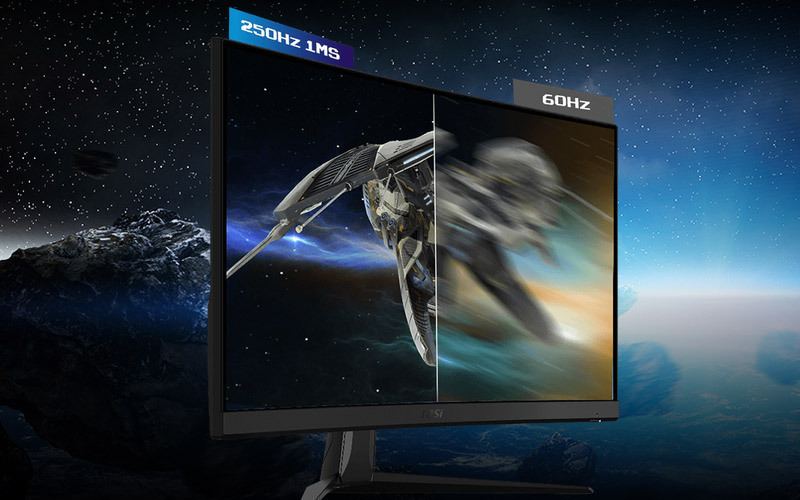 250Hz Refresh Rate & 1 ms Response Time