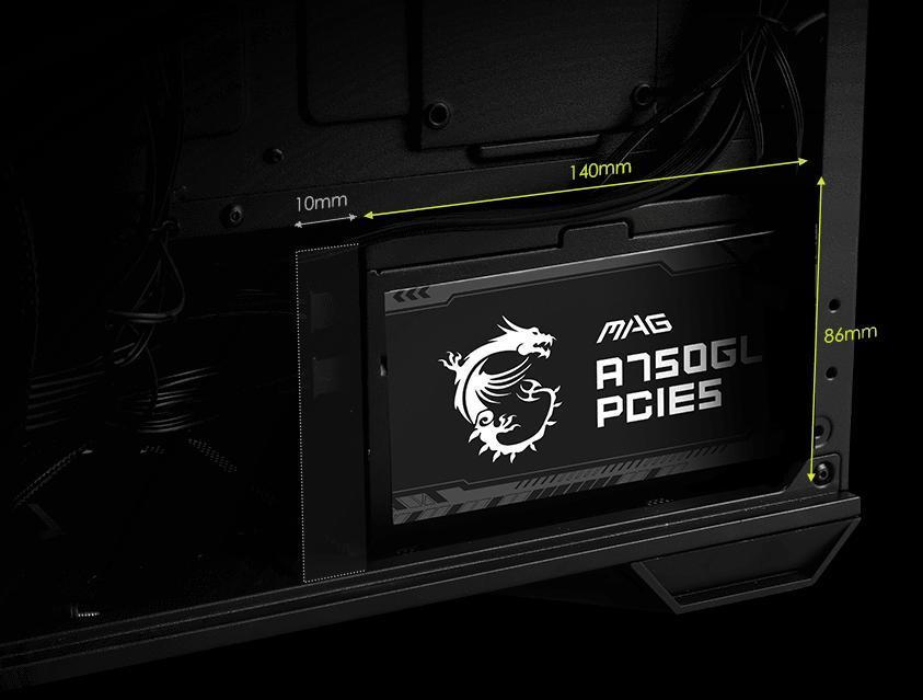 MSI MAG A1000GL PCIE5 II 1000W Μαύρο Τροφοδοτικό Υπολογιστή Full Modular 80 Plus Gold