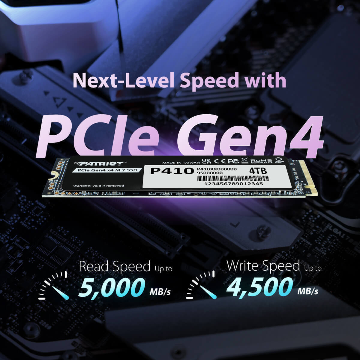 Patriot Viper P410 SSD 1TB τύπου M.2 με σύνδεση PCI Express 4.0 P410P1TBM28H