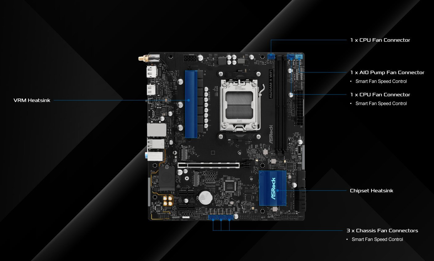 ASRock A620AM-X WiFi Motherboard Micro ATX με AMD AM5 Socket 90-MXBSU-A0UAYZ