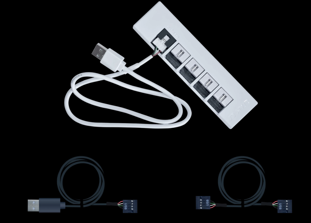 Δύο καλώδια USB που περιλαμβάνονται για ευέλικτη δρομολόγηση