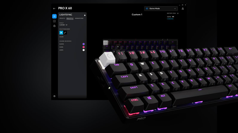 Logitech PRO X 60 Ασύρματο Οπτικό Gaming Πληκτρολόγιο 60% με GX Brown διακόπτες και RGB φωτισμό (International English)