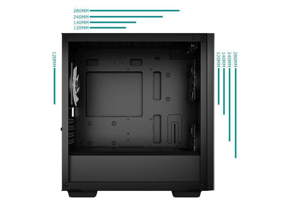 Deepcool Matrexx 40 3FS Gaming Midi Tower Κουτί Υπολογιστή με Πλαϊνό Παράθυρο και RGB Φωτισμό Μαύρο