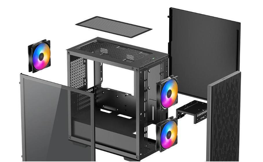 Deepcool Matrexx 40 3FS Gaming Midi Tower Κουτί Υπολογιστή με Πλαϊνό Παράθυρο και RGB Φωτισμό Μαύρο