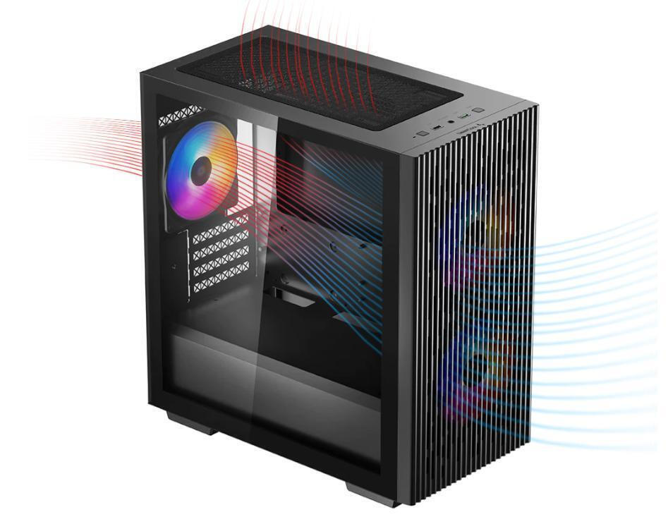 Deepcool Matrexx 40 3FS Gaming Midi Tower Κουτί Υπολογιστή με Πλαϊνό Παράθυρο και RGB Φωτισμό Μαύρο