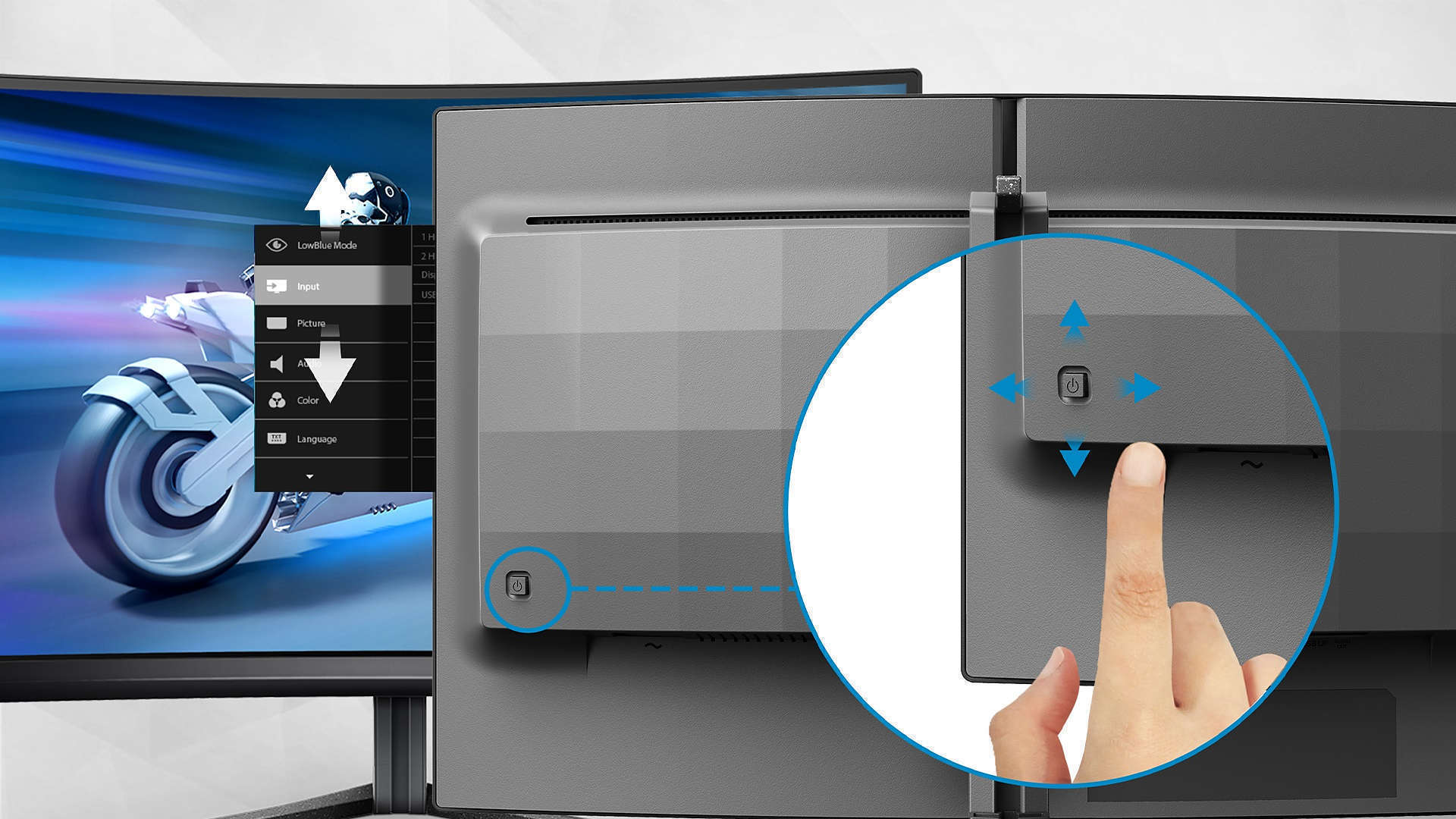 Πλήκτρο εναλλαγής μενού EasySelect για γρήγορη πρόσβαση στο μενού της οθόνης