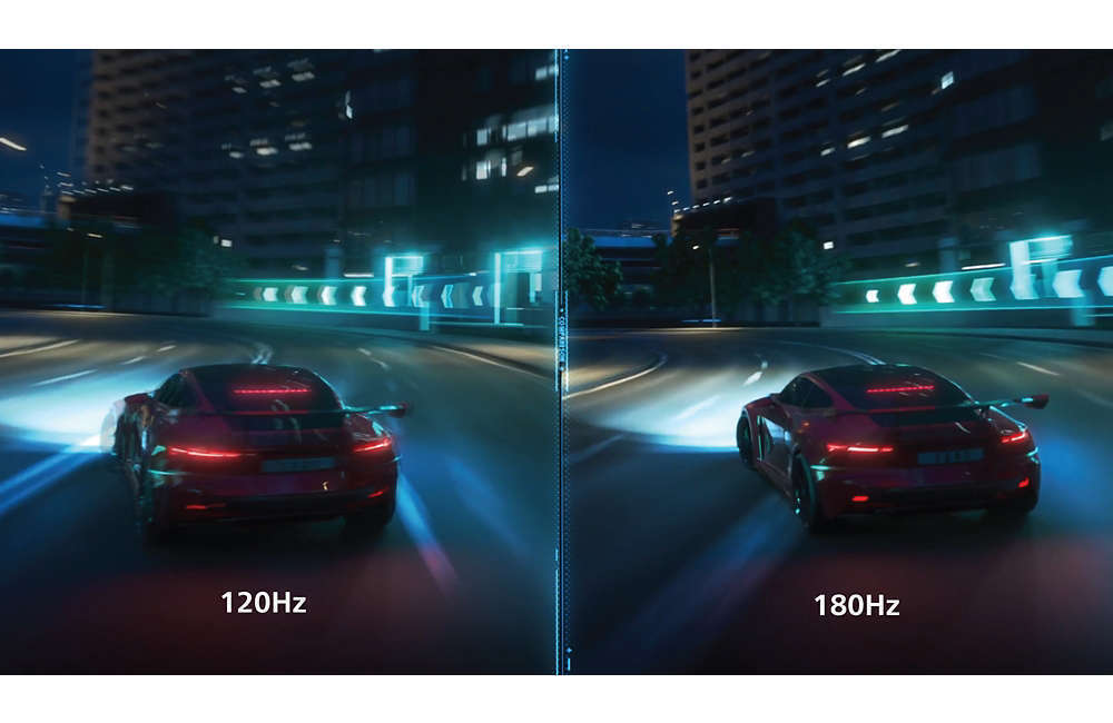 Ρυθμός ανανέωσης 180Hz για εξαιρετικά ομαλές και ζωντανές εικόνες