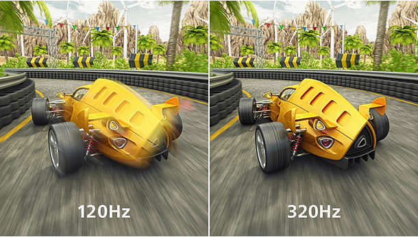 Ρυθμοί ανανέωσης 320 Hz για εξαιρετικά ομαλές και ζωντανές εικόνες