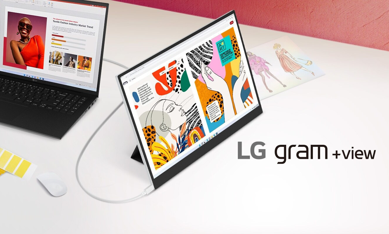 LG Gram +View 16MR70 IPS Φορητό Monitor 16" QHD 2560x1600