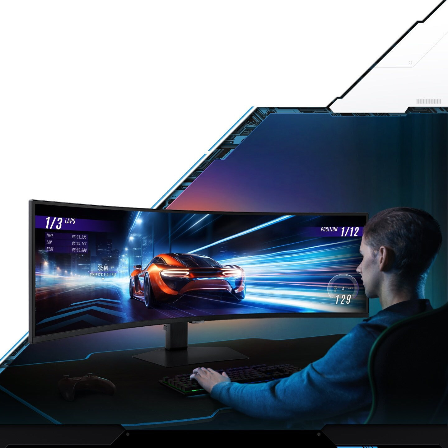 1000R curved οθόνη με Dual QHD ανάλυση