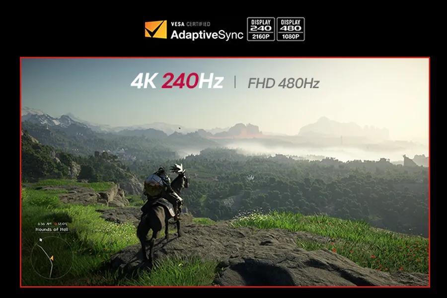 Dual Mode: 4K UHD 240Hz or Full HD 480Hz